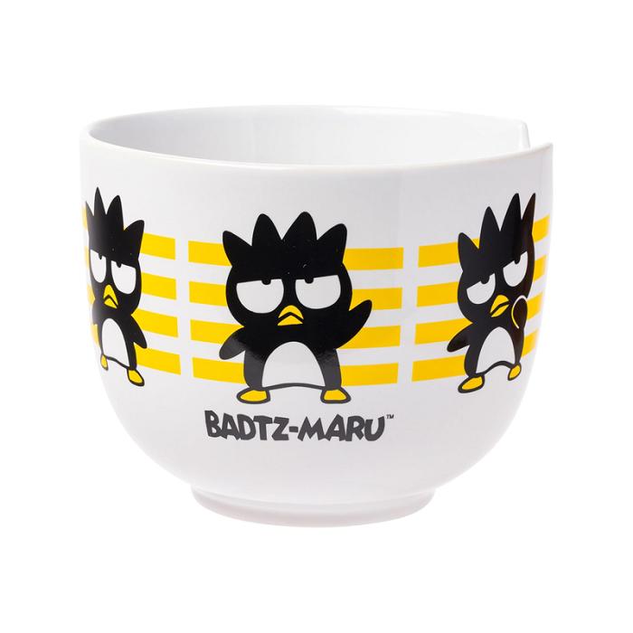 Hello Kitty Badtz-maru Ceramic Ramen Bowl and Chopstick Set (Stripes) Amarillo | CL_HK92592