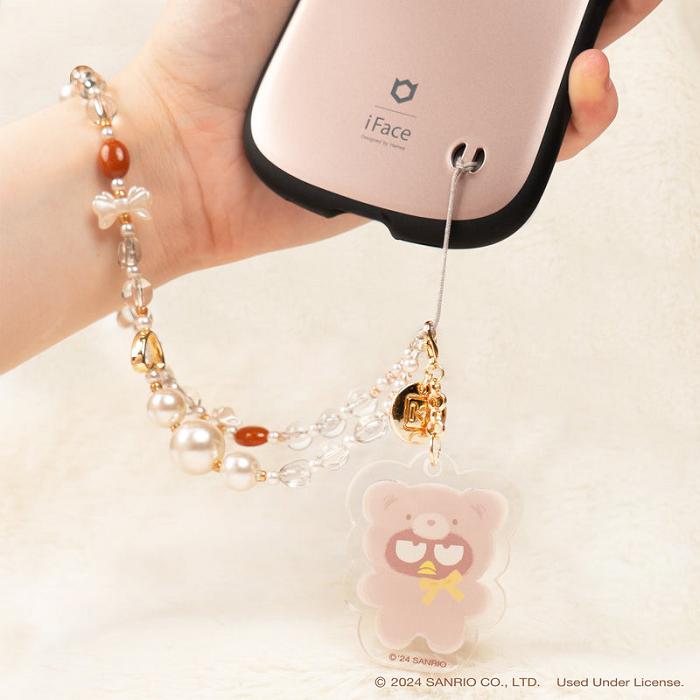 Hello Kitty Badtz-maru Latte Bear Beaded Charm Mobile Phone Wrist Strap Rosas | CL_HK75063