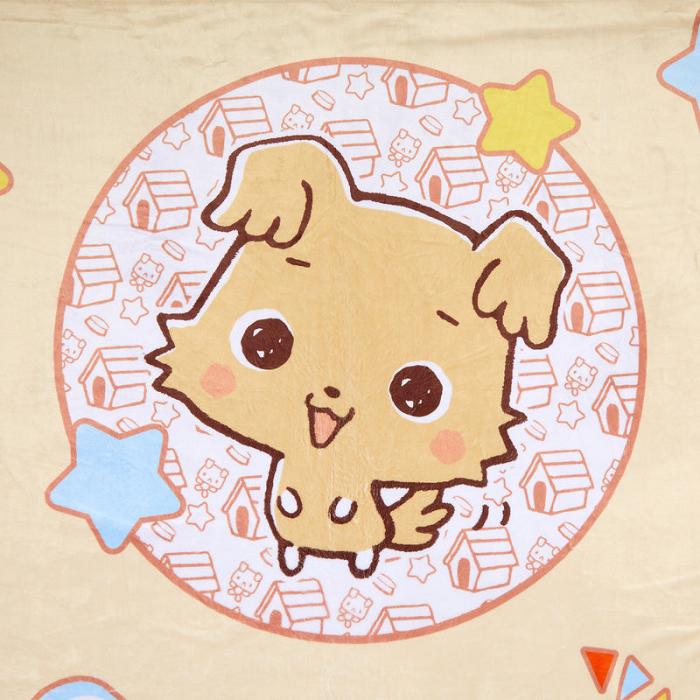 Hello Kitty Chibimaru Cheerful Pup Throw Blanket Amarillo | CL_HK96230