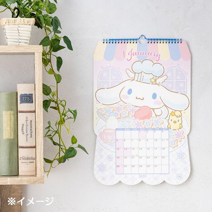 Hello Kitty Cinnamoroll 2025 Die-Cut Wall Calendar Azules | CL_HK27489