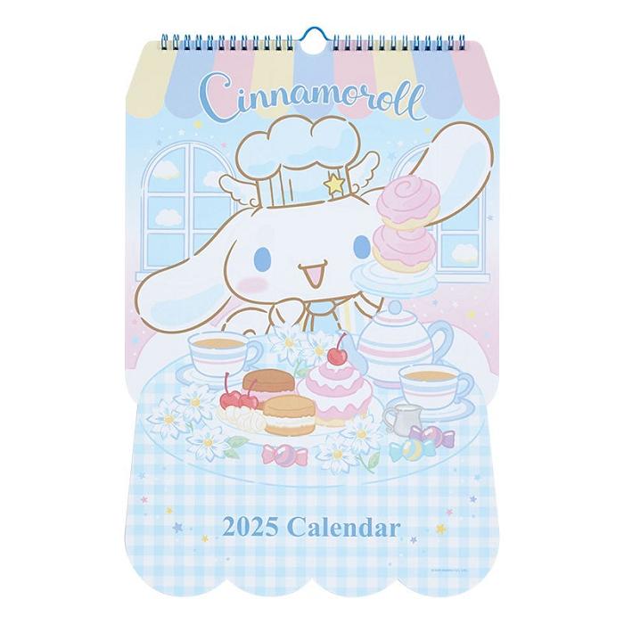 Hello Kitty Cinnamoroll 2025 Die-Cut Wall Calendar Azules | CL_HK27489