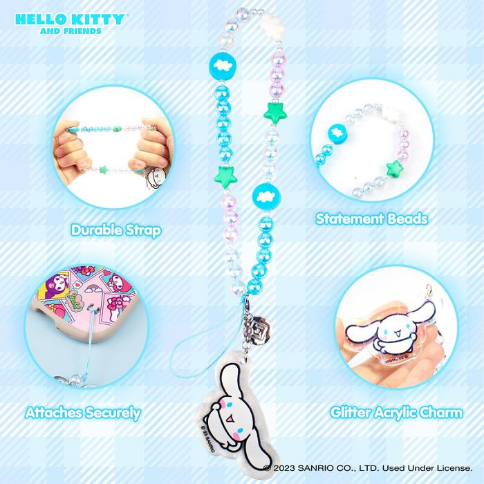 Hello Kitty Cinnamoroll Beaded Charm Mobile Phone Wrist Strap Azules | CL_HK49332