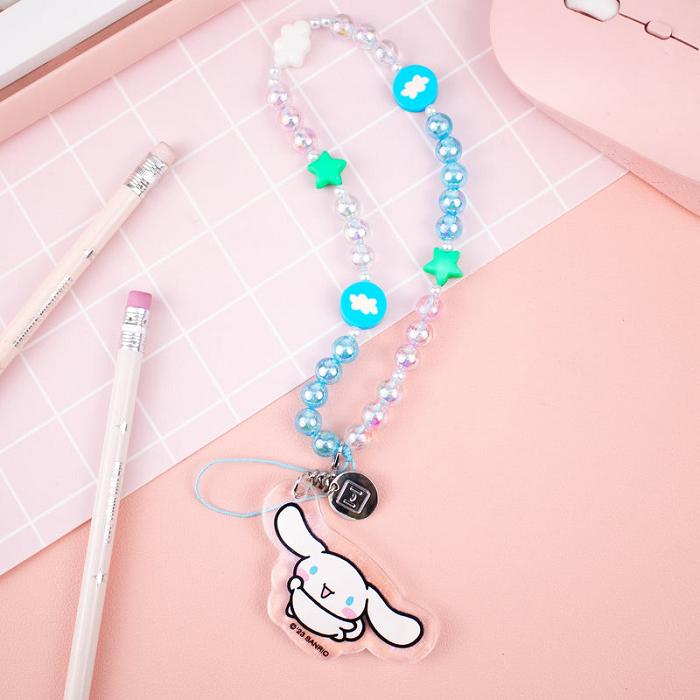 Hello Kitty Cinnamoroll Beaded Charm Mobile Phone Wrist Strap Azules | CL_HK49332