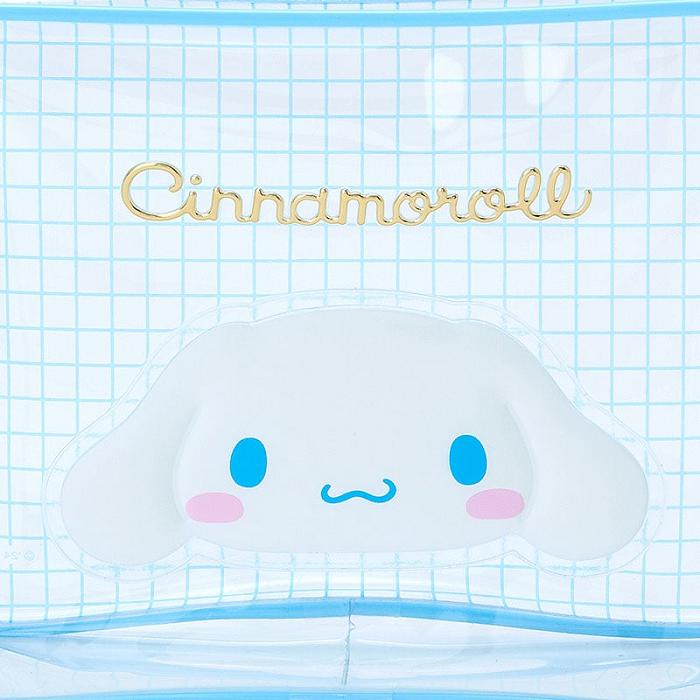 Hello Kitty Cinnamoroll Clear Grid Zipper Pouch Azules | CL_HK17602