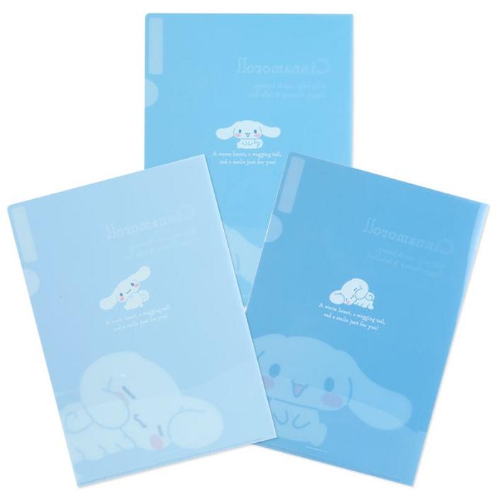 Hello Kitty Cinnamoroll Expressions 3-pc Clear File Folder Set Azules | CL_HK48998