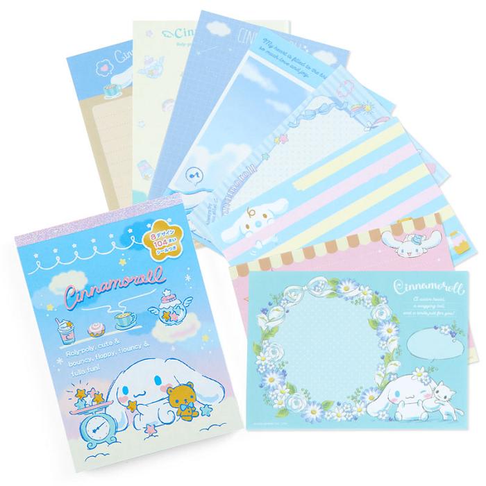 Hello Kitty Cinnamoroll Memo Pad & Sticker Set Azules | CL_HK31176