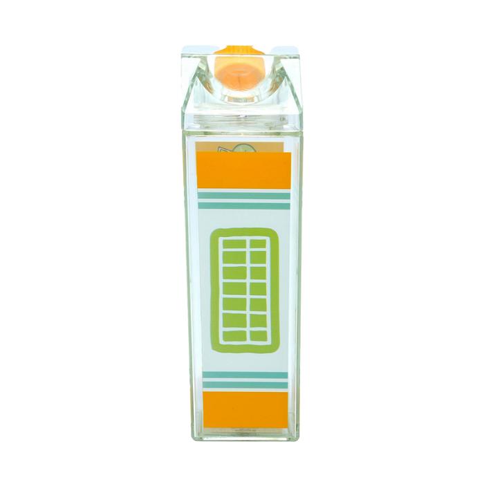 Hello Kitty Cinnamoroll Milk Carton Water Bottle (Orange & Kiwi) Amarillo Verde | CL_HK87792