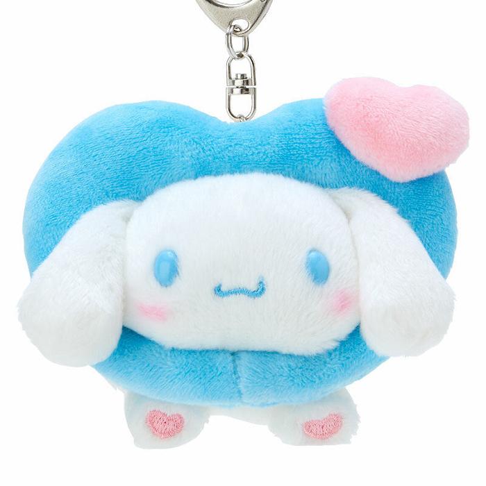 Hello Kitty Cinnamoroll Plush Mascot Keychain (Big Heart Series) Azules | CL_HK25490