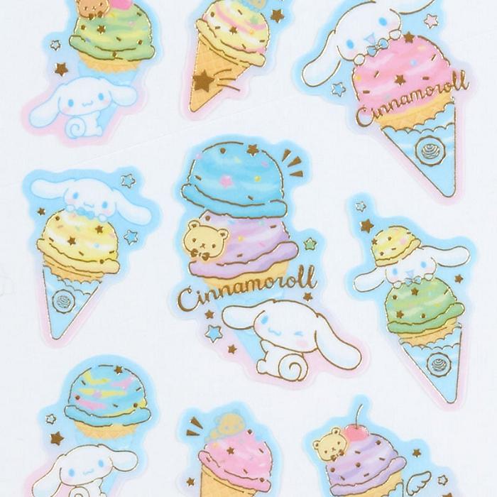 Hello Kitty Cinnamoroll Sticker Sheet (Ice Cream Party Series) Azules | CL_HK37959