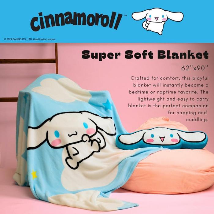 Hello Kitty Cinnamoroll Wish Upon A Star Throw Blanket Azules | CL_HK76490