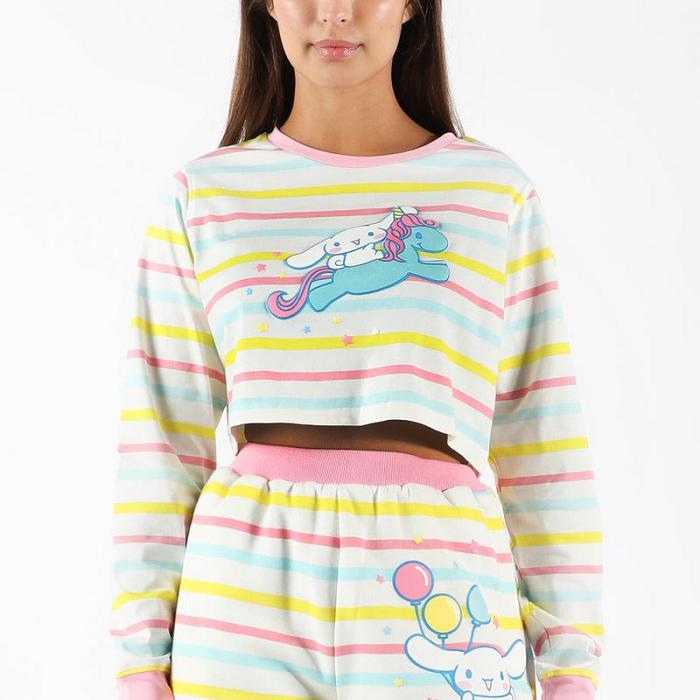 Hello Kitty Cinnamoroll x Dumbgood Striped Crop Longsleeve Multicolor | CL_HK26510