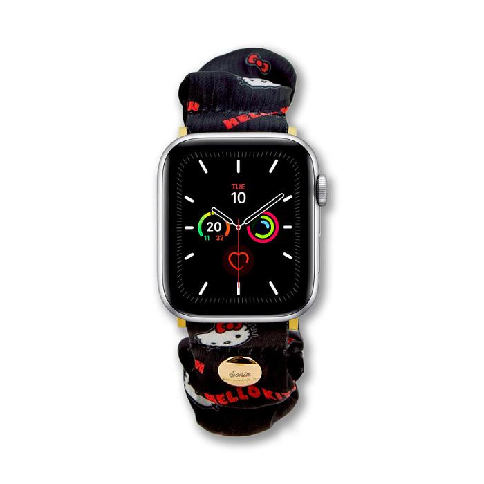 Hello Kitty Classic Hello Kitty x Sonix Scrunchie Apple Watch Band (Black) Negras | CL_HK25612