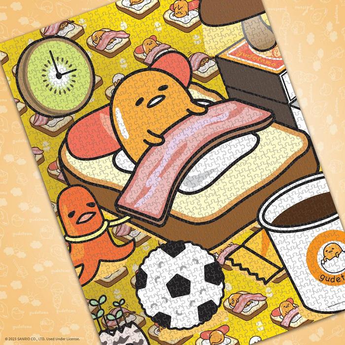 Hello Kitty Gudetama Work From Bed 1000-pc Puzzle Amarillo | CL_HK81732