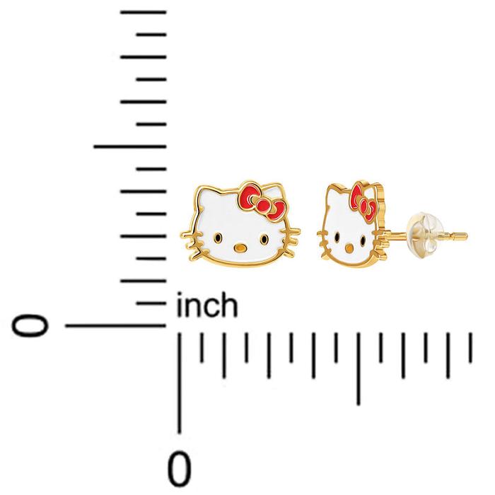 Hello Kitty Hello Kitty 10K Yellow Gold Enamel Stud Earrings Doradas | CL_HK36686