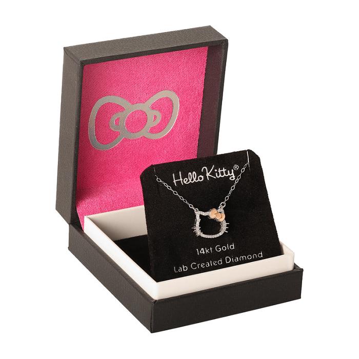 Hello Kitty Hello Kitty 14K White Gold Diamond Necklace Silve | CL_HK70162