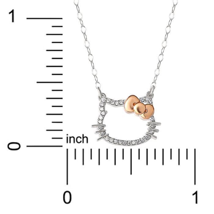 Hello Kitty Hello Kitty 14K White Gold Diamond Necklace Silve | CL_HK70162