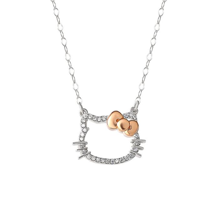 Hello Kitty Hello Kitty 14K White Gold Diamond Necklace Silve | CL_HK70162