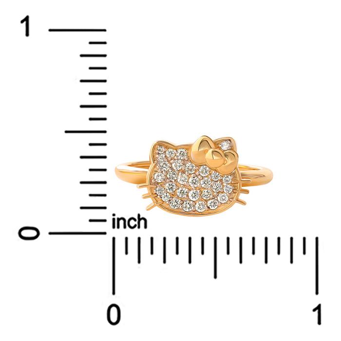 Hello Kitty Hello Kitty 14K Yellow Gold Pavé Diamond Ring (Size 7 Only) Doradas | CL_HK46152