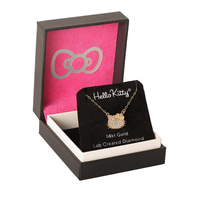 Hello Kitty Hello Kitty 14K Yellow Gold Pavé Diamond Necklace Doradas | CL_HK36499