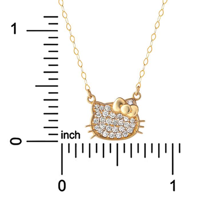 Hello Kitty Hello Kitty 14K Yellow Gold Pavé Diamond Necklace Doradas | CL_HK36499