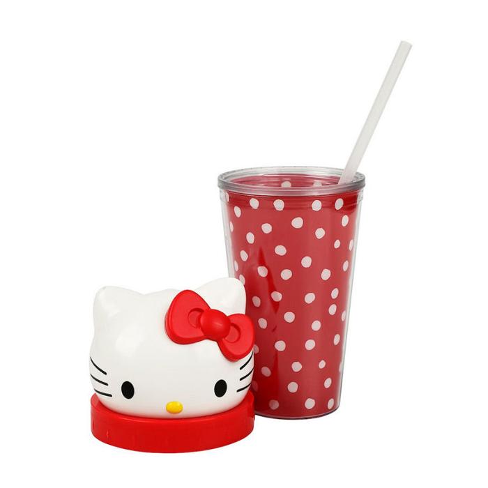 Hello Kitty Hello Kitty 3D Face Travel Tumbler (Dots) Rojas | CL_HK35535