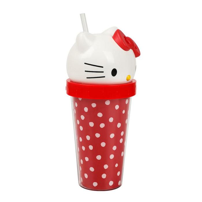 Hello Kitty Hello Kitty 3D Face Travel Tumbler (Dots) Rojas | CL_HK35535