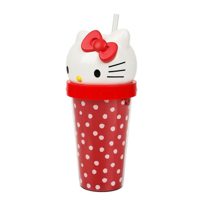 Hello Kitty Hello Kitty 3D Face Travel Tumbler (Dots) Rojas | CL_HK35535