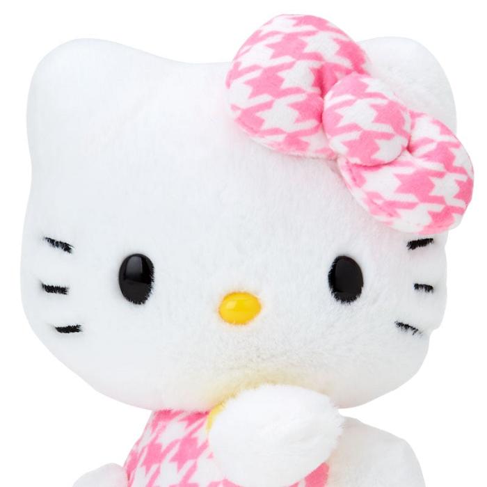 Hello Kitty Hello Kitty 50th Anniv. Plush Mascot (Pink Houndstooth) Blancas Rosas | CL_HK71039