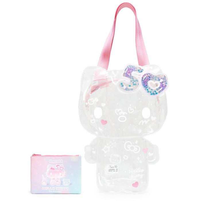 Hello Kitty Hello Kitty 50th Anniversary JapanLA Clear Bag with Pouch Rosas Azules | CL_HK87847