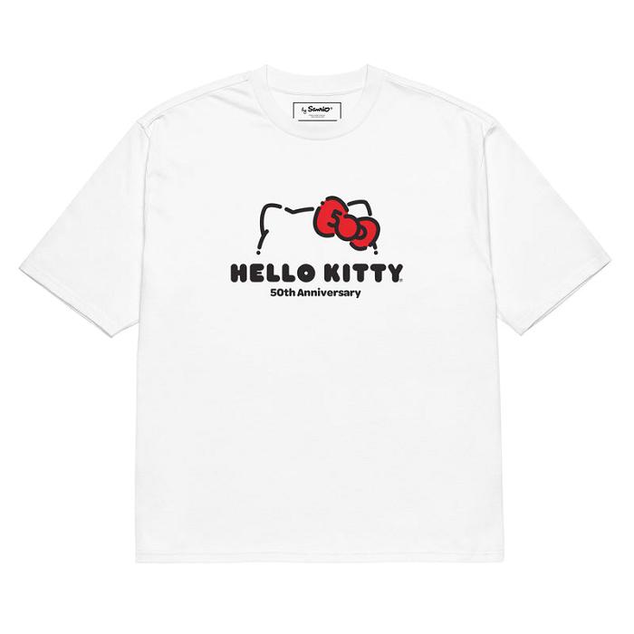 Hello Kitty Hello Kitty 50th Anniversary Classic Oversized Tee Blancas | CL_HK56180