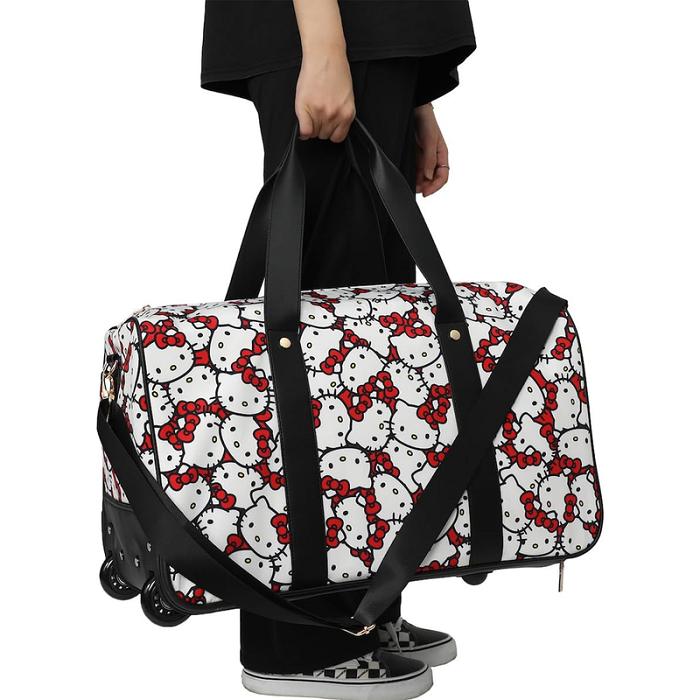 Hello Kitty Hello Kitty All-Over Print Rolling Duffle Bag Blancas Negras | CL_HK60007