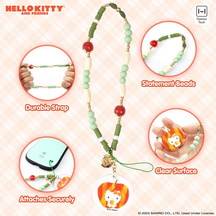 Hello Kitty Hello Kitty Apple Beaded Charm Mobile Phone Wrist Strap Verde Multicolor | CL_HK42611