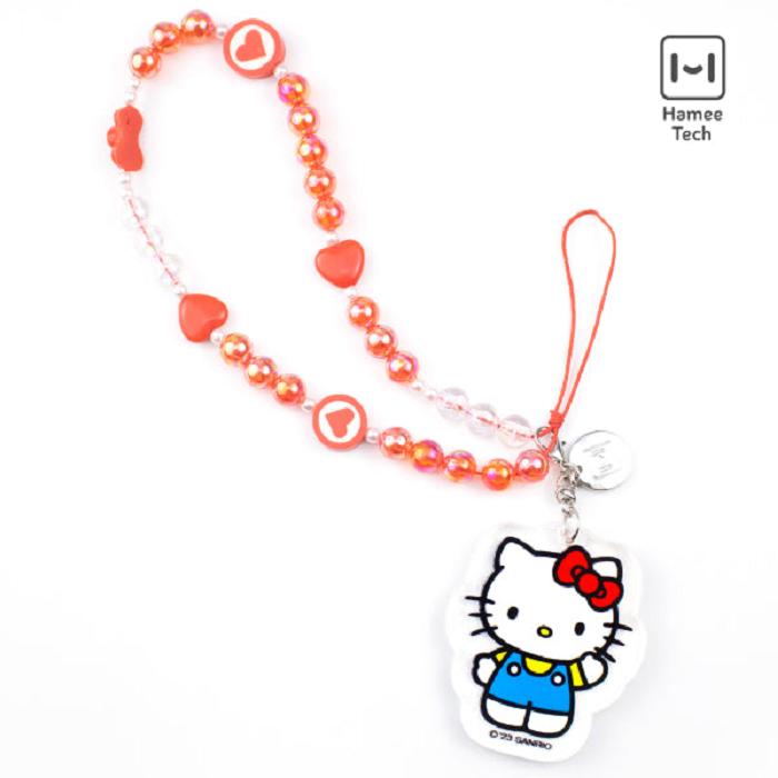 Hello Kitty Hello Kitty Beaded Charm Mobile Phone Wrist Strap Rosas | CL_HK93002