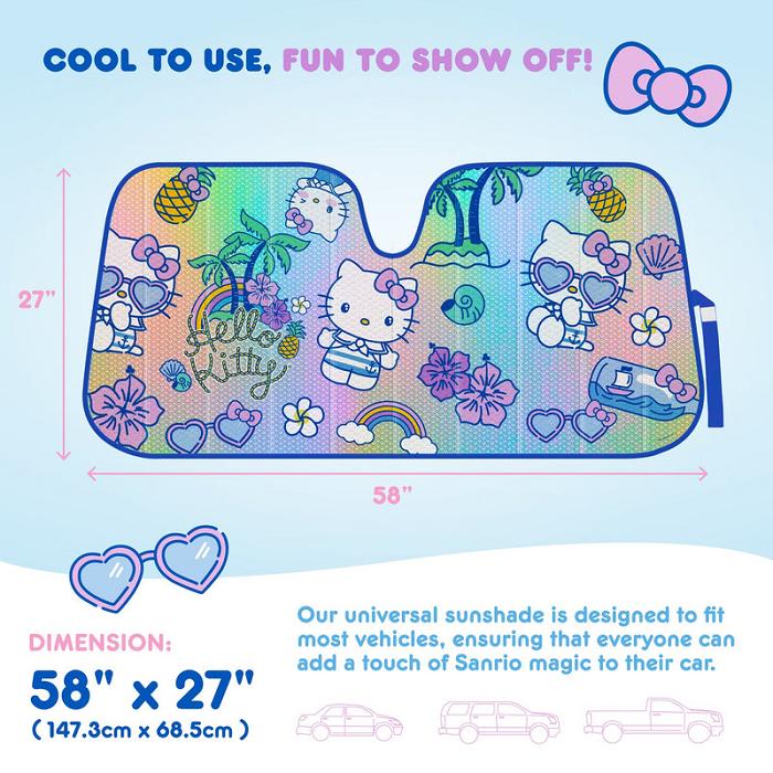 Hello Kitty Hello Kitty Car Sun Shade (Summer Sailing) Azules | CL_HK26023