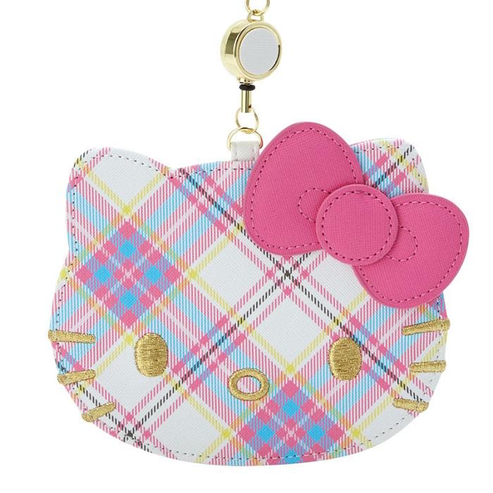 Hello Kitty Hello Kitty Card Case with Key Reel (Hello Kitty Dress Tartan Series) Multicolor | CL_HK91043