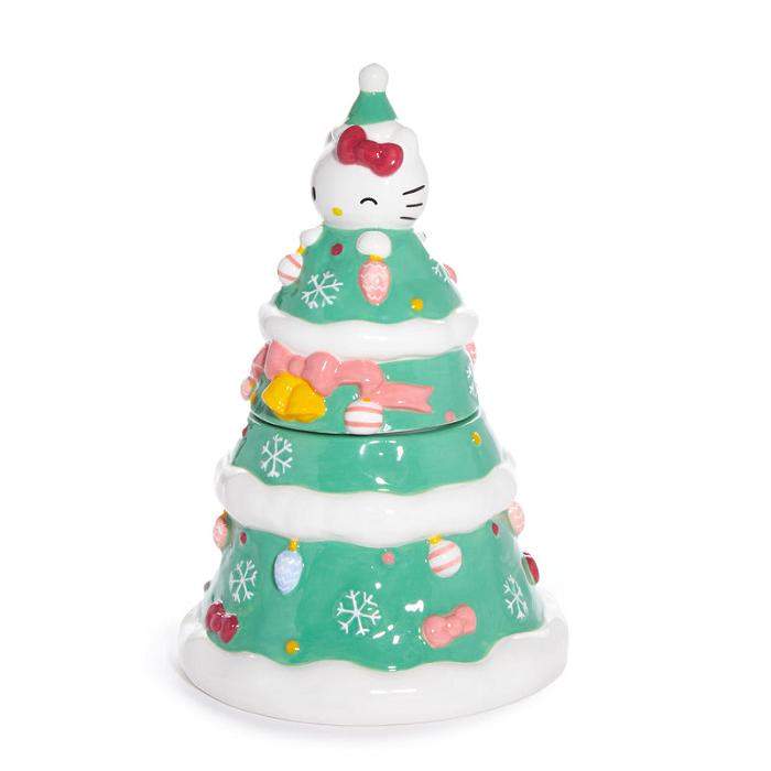 Hello Kitty Hello Kitty Ceramic Holiday Tree Cookie Jar Verde | CL_HK95143