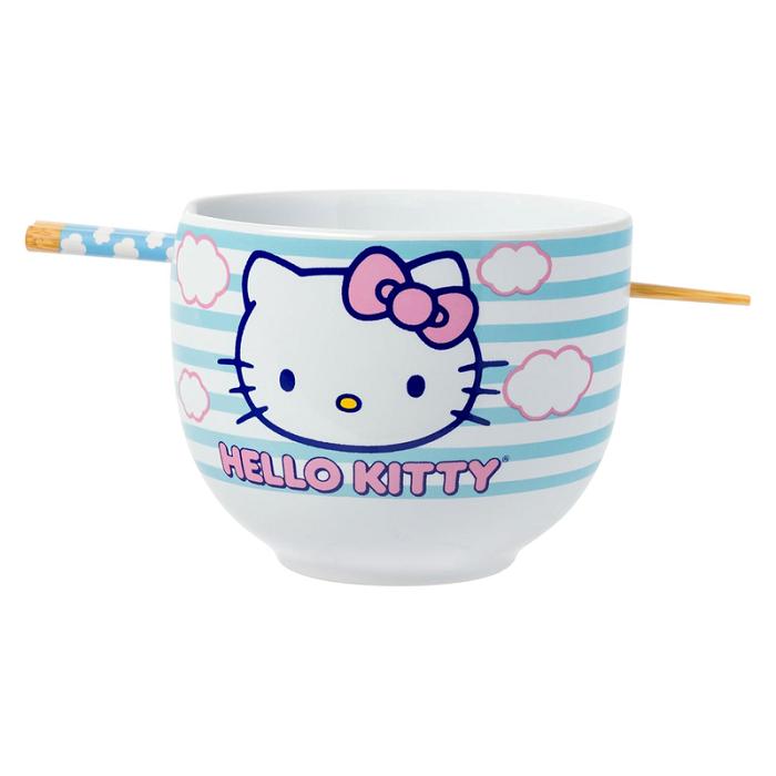 Hello Kitty Hello Kitty Ceramic Ramen Bowl and Chopstick Set (Clouds) Azules | CL_HK64612