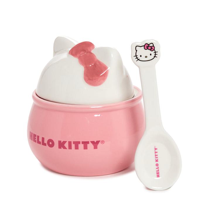 Hello Kitty Hello Kitty Ceramic Sculpted Bowl and Spoon Set Rosas | CL_HK55523