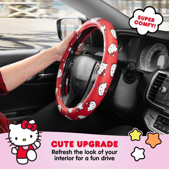 Hello Kitty Hello Kitty Classic Red Steering Wheel Cover Rojas | CL_HK76807