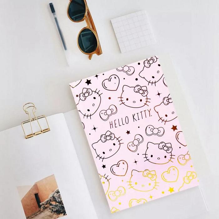 Hello Kitty Hello Kitty Gold Foil Hardcover Journal Rosas | CL_HK74888