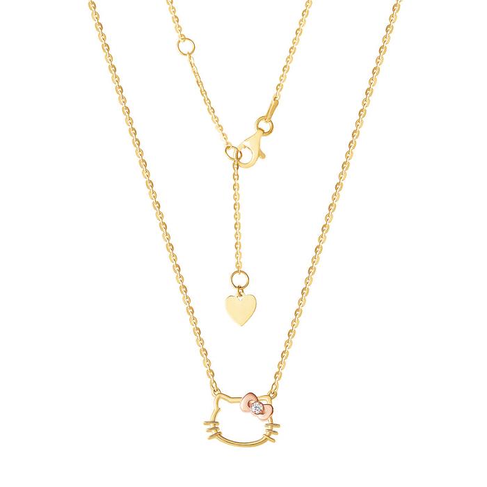 Hello Kitty Hello Kitty Gold Plated Silhouette Diamond Necklace Doradas | CL_HK98521