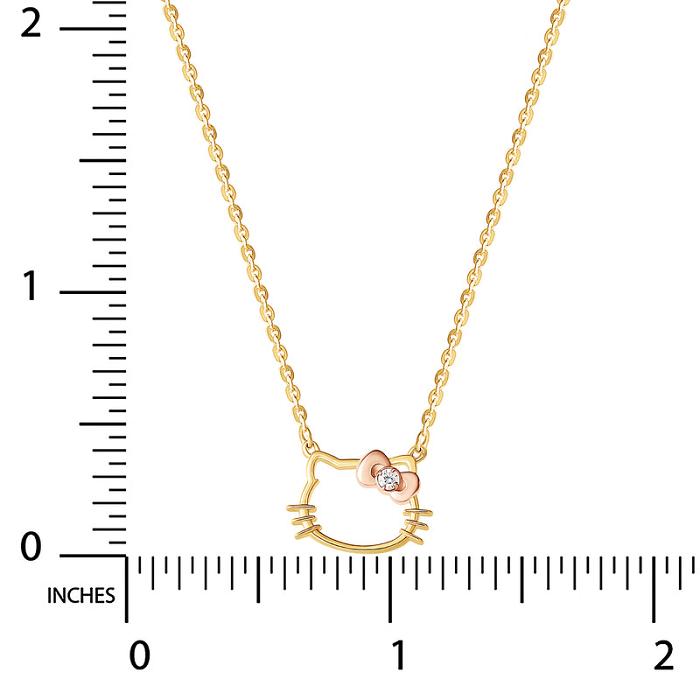 Hello Kitty Hello Kitty Gold Plated Silhouette Diamond Necklace Doradas | CL_HK98521