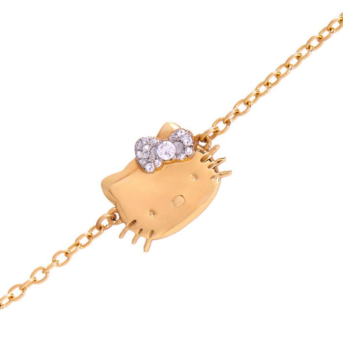 Hello Kitty Hello Kitty Gold Plated Sparkle Bow Bracelet Doradas | CL_HK87959