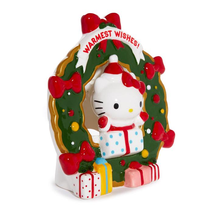 Hello Kitty Hello Kitty Holiday Wreath Ceramic Tealight Holder Rojas Verde | CL_HK74754