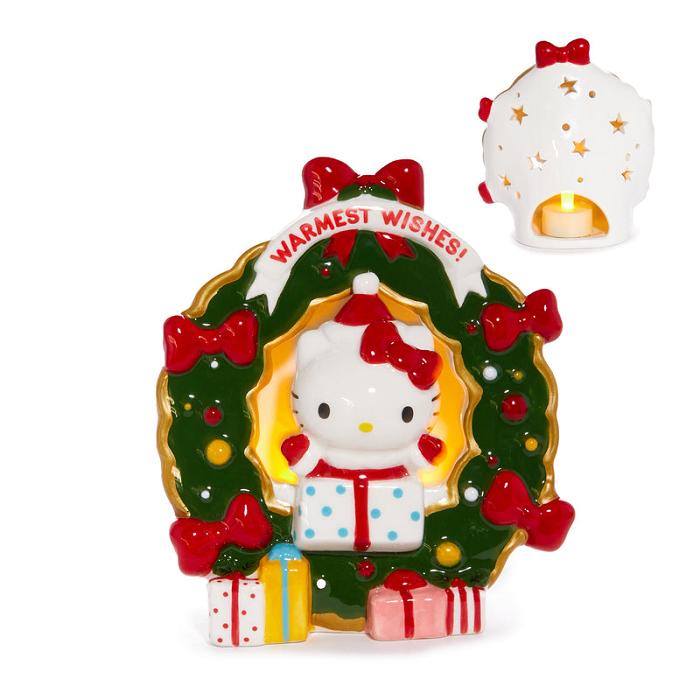 Hello Kitty Hello Kitty Holiday Wreath Ceramic Tealight Holder Rojas Verde | CL_HK74754