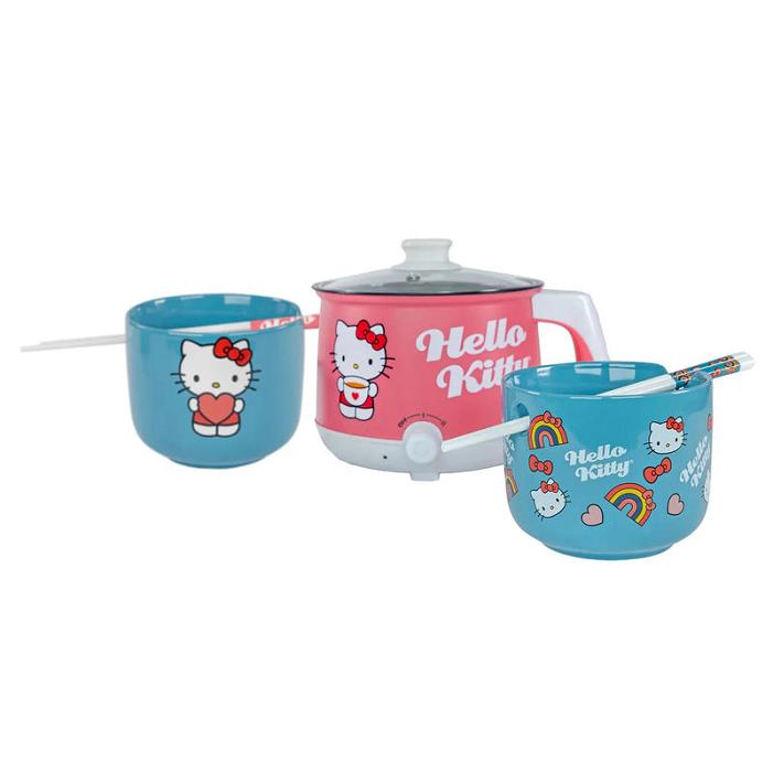 Hello Kitty Hello Kitty Hot Pot with Ramen Bowls Set Rosas Azules | CL_HK53737