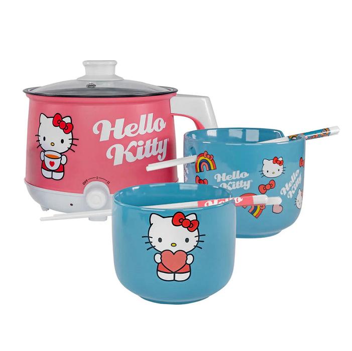 Hello Kitty Hello Kitty Hot Pot with Ramen Bowls Set Rosas Azules | CL_HK53737