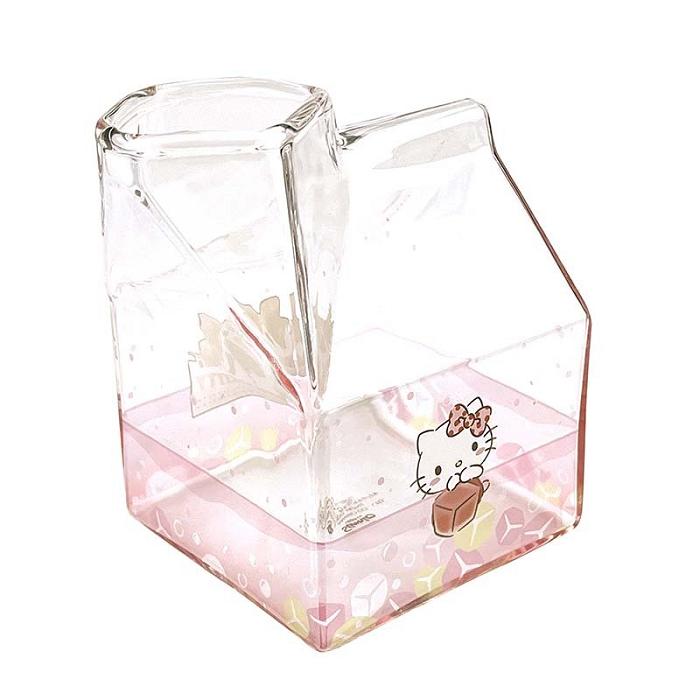 Hello Kitty Hello Kitty Kawaii Glass Milk Carton Cup Rosas | CL_HK64929