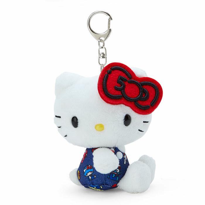 Hello Kitty Hello Kitty Mascot Keychain Plush (Hello, Everyone! Series) Blancas Azules | CL_HK80577