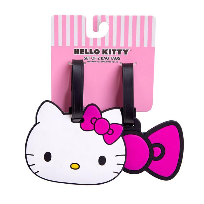 Hello Kitty Hello Kitty Pink Bow 2-pc Luggage Tag Set Blancas Rosas | CL_HK37365